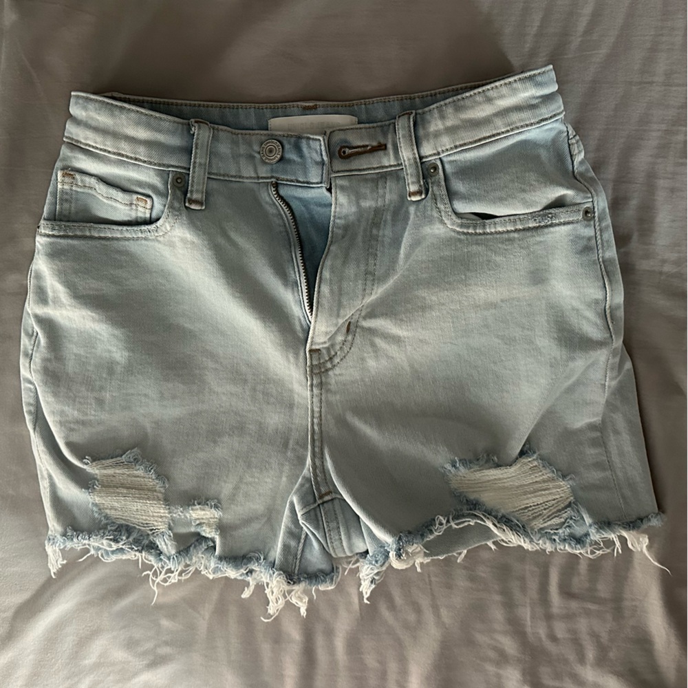 Uniqlo Light Blue Distressed Denim Shorts